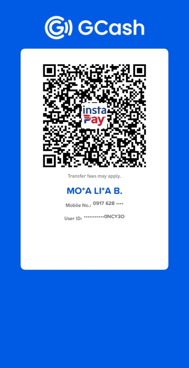 GCash and InstaPay QR code for Bottle & Crumb payment